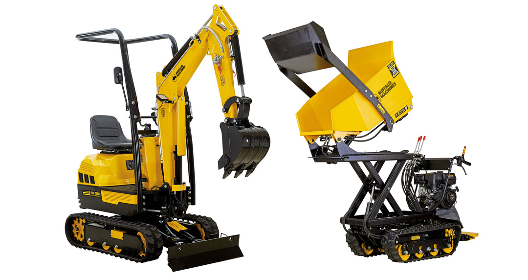 Buffalo B-PRO 1000 Mini Digger and HD500S High Tip Self Loading Tracked Dumper Package